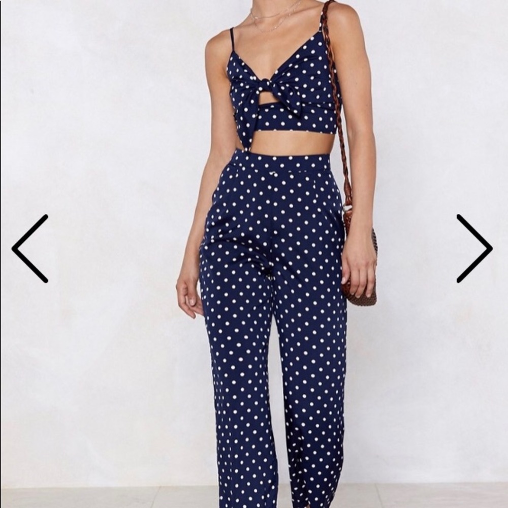 Nastygal- Polka Dot Bralette and Pants Set.